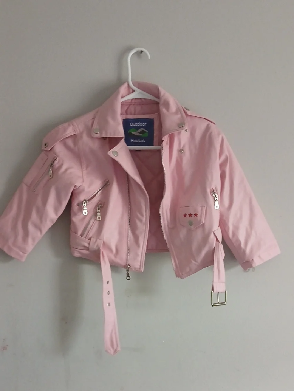 Girls' Pink Moto Jacket